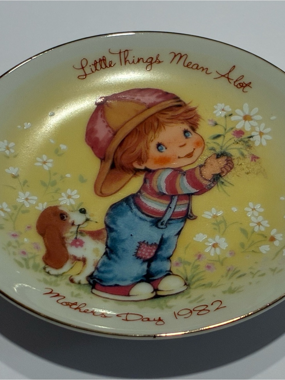 Vintage 1982 Avon Mother’s Day Plate Little Things Mean A Lot Trinket Decor - Picture 6 of 8